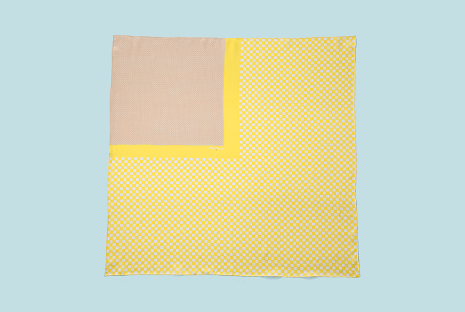 風呂敷スカーフ（空色、りんどう色、きはだ色、サンゴ色、若竹色） イメージ 4