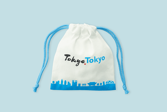 巾着（白）　/　巾着（ブルー） イメージ 2