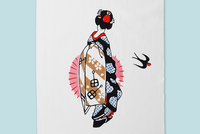 アートフレームと絵てぬぐい(「歌舞伎衣裳・三千歳(梅)」、「歌舞伎」、「日本の夏」、「鯉の滝のぼり」、「鯛を抱く恵比寿さま」、「舞妓さん」、「亀戸梅屋舗」、「琳派・富士」、「隅田川水神の森」、「白梅図」) イメージ 10