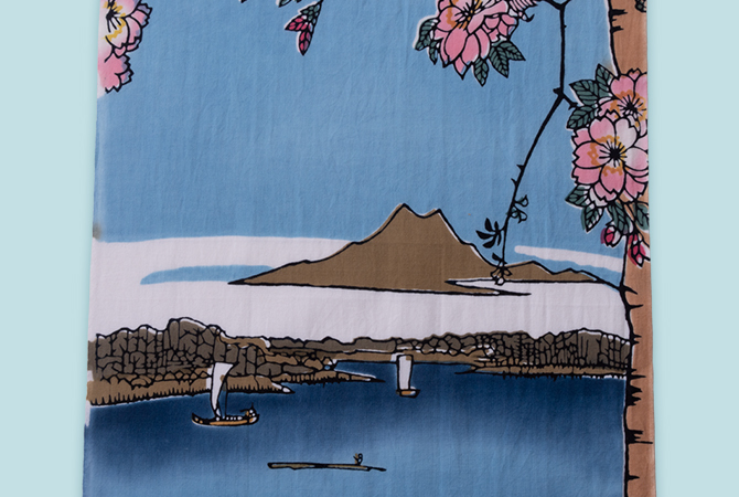 アートフレームと絵てぬぐい（「歌舞伎衣裳・三千歳(梅)」、「歌舞伎」、「日本の夏」、「鯉の滝のぼり」、「鯛を抱く恵比寿さま」、「舞妓さん」、「亀戸梅屋舗」、「琳派・富士」、「隅田川水神の森」、「白梅図」） イメージ 12