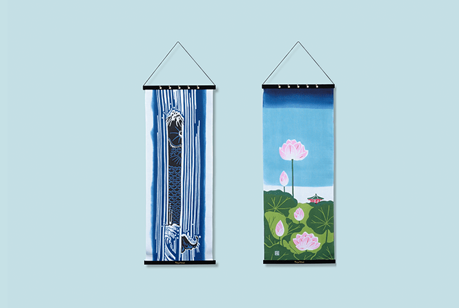 アートフレームと絵てぬぐい(「歌舞伎衣裳・三千歳(梅)」、「歌舞伎」、「日本の夏」、「鯉の滝のぼり」、「鯛を抱く恵比寿さま」、「舞妓さん」、「亀戸梅屋舗」、「琳派・富士」、「隅田川水神の森」、「白梅図」) イメージ 6