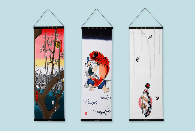 ART FRAME & ART TENUGUI(“Kabuki Costume-MICHITOSE (plum)”,“KABUKI”,“Summer in Japan”,“Carp Ascending a Waterfall”, “Ebisu holding a sea bream”, “Maiko”, “Ukiyoe- Plum Estate, Kameido”, “Mount Fuji in Rinpa Tradition”, “Ukiyoe- Suijin Shrine and Massaki on the Sumida River”, “White Plum Blossoms”) イメージ 7