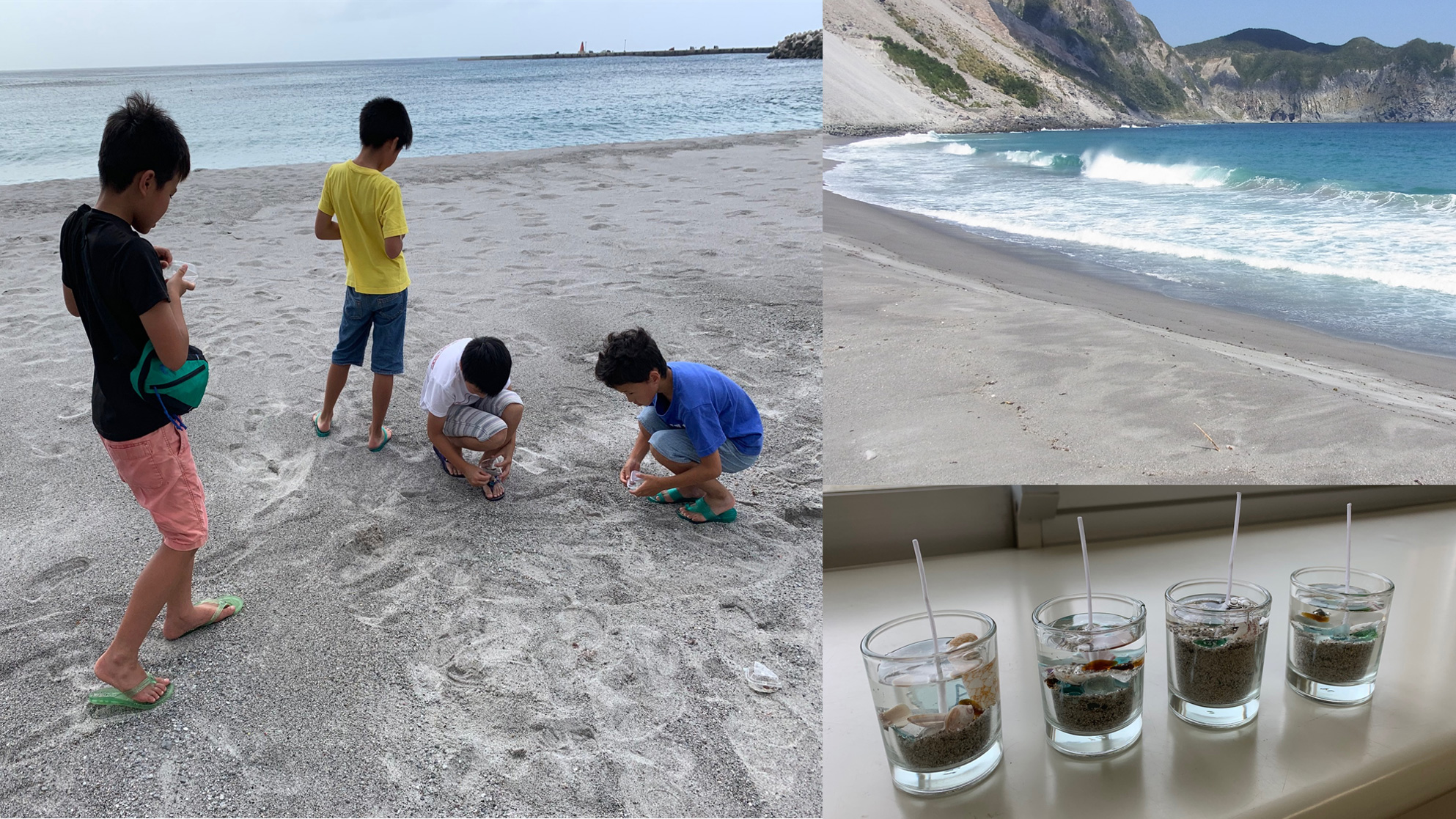 前浜でのビーチクリーンとキャンドルづくり